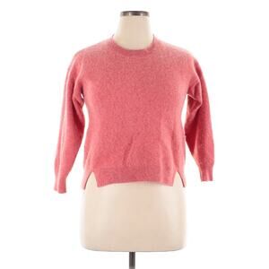 Magaschoni Cashmere Melon Pink Sweater Cropped  XL Cozy Luxury Staple Classic